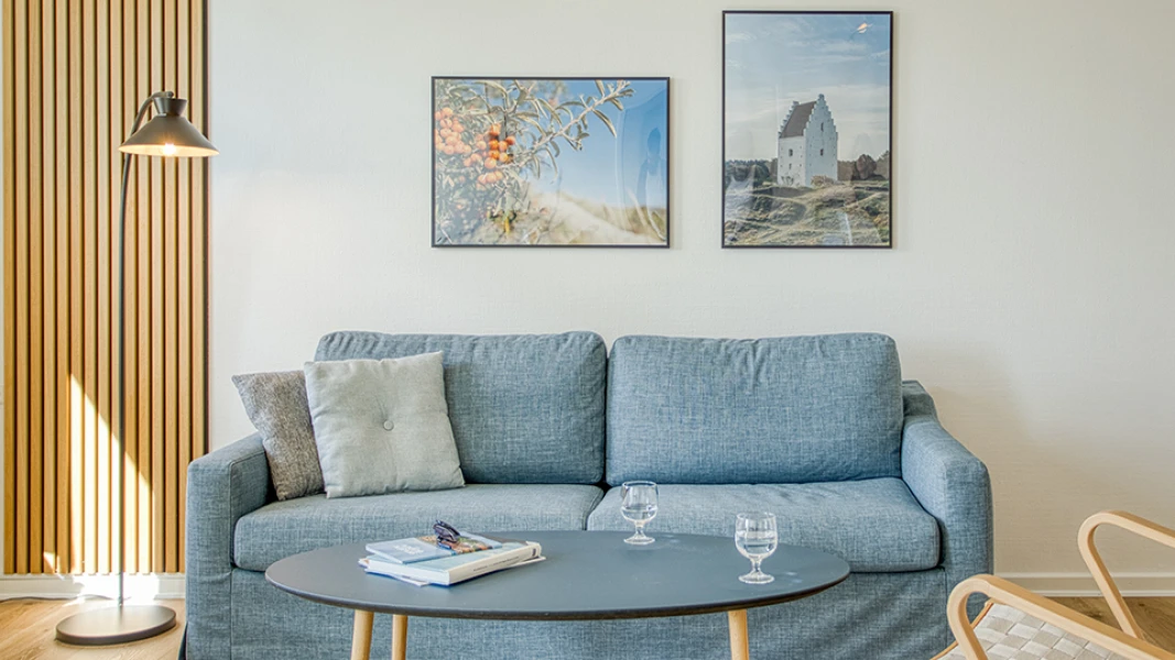 Ferielejlighed med hyggeligt sofaområde