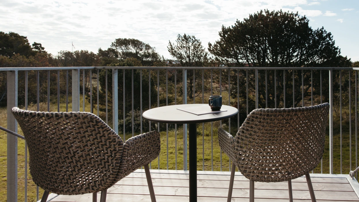 Balkon med udsigt i deluxe superiorværelse på Color Hotel Skagen