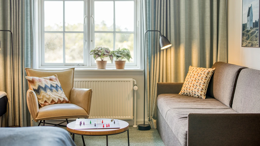 Siddeområde i familieværelse