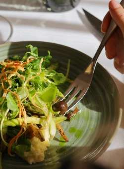 Salat nydes i Restaurant Holger