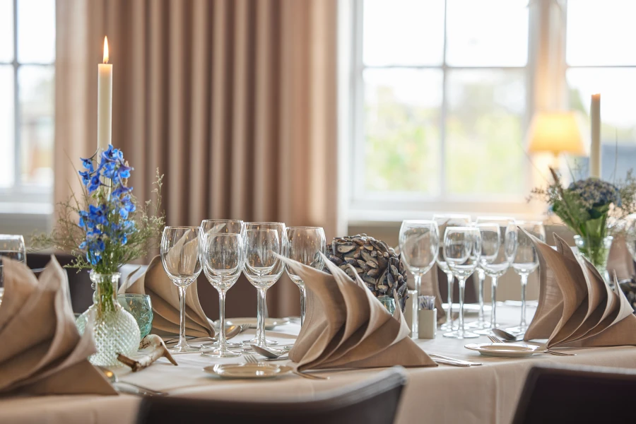 Borddækning til fest på Color Hotel Skagen